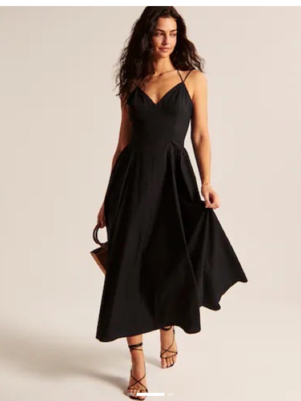 NWT Abercrombie & Fitch Strappy Plunge Corset Midi Dress - Black M